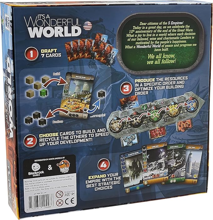 It's A Wonderful World Board Game - Build Your Empire in This Strategic Card Game for Kids and Adults Ages 14+ 1-5 Players 30-60 Minute Playtime Made by Lucky Duck Games