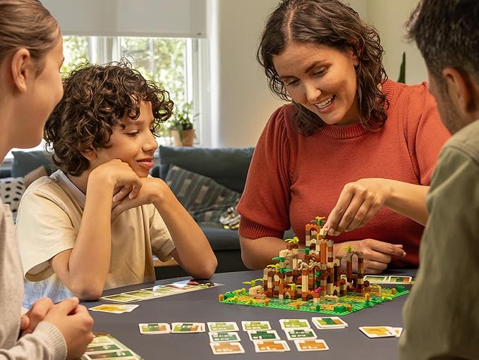 Dotted Games Monkey Palace: A Lego Board Game - Build Your Way to Victory Brick by Brick! Fun Family Brick-Building Game for Kids &amp Adults Ages 10+ 2-4 Players 45 Minute Playtime