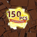 150 Pieces Small Base Plate Sets Classic Flat Pieces for Moc Building 12 Size DIY Building Boards - Compatible with All Major Brands Brown