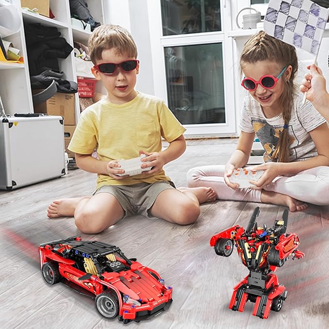 Remote Control Racing Car Building Kit Compatible with Lego STEM Toys for Kids 2 in 1 Model Car Kit 425 PCS Gifts Toys for Age 6-12 Years Old Kids Boys