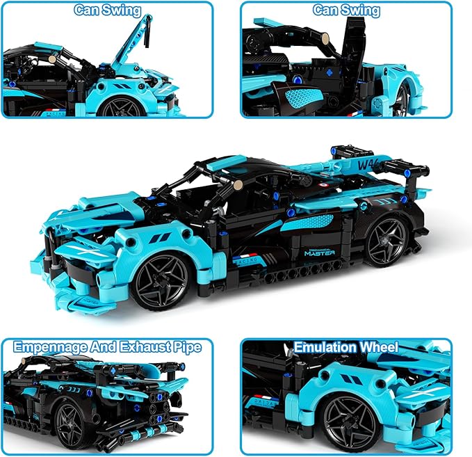 STEM Remote Control Car Building Kit Toys for Kids Age 8-12 with 2in1 STEM Robots Building Set Remote &amp APP Controlled Car/Robot RC Car Toy Set for Boys Girls 466 Pcs (Dark Cyan)