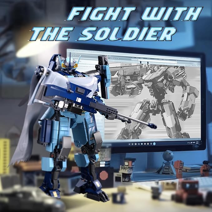 Sluban Mech Building SetRobot Mecha Building Kit with Two Interchangeable Weapons for Adults Compatible with Lego Mech Set 752PCS