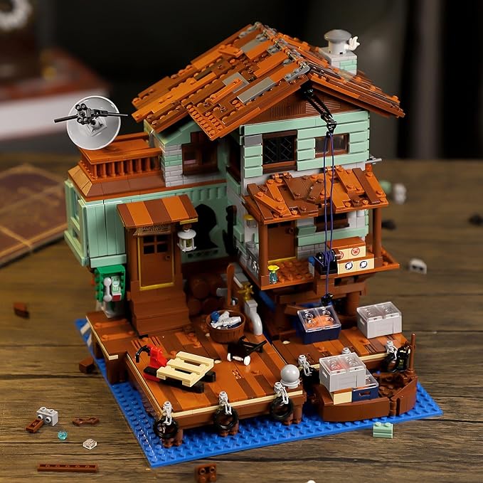 Fisherman's Wharf House Mini Bricks Building Kit Ideas Creative Architecture Building Toys Birthday Gift for Adult Boys Girls -2046 Pieces (Not Compatible with Lego Set)