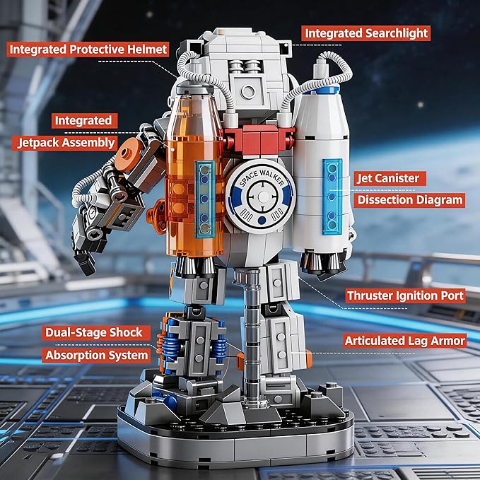 Space Astronaut Building Block Toy - Ideal Gift for 6-14 Year Old Children - 525pcs for Space Astronaut Building Block Sets