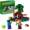 LEGO Minecraft The Swamp Adventure 21240 Building Game Construction Toy with Alex and Zombie Figures in Biome Birthday Gift Idea for Kids Ages 8+