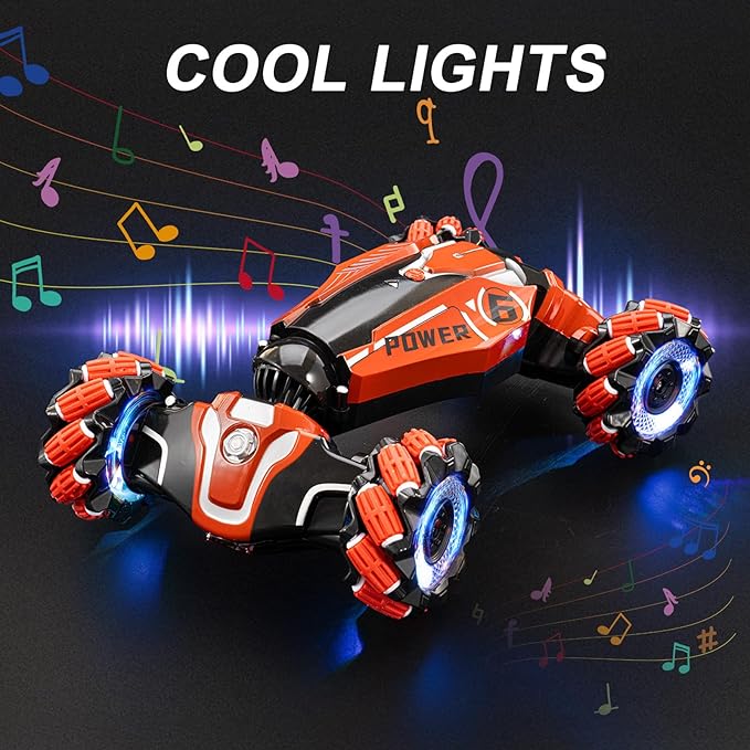 Gesture Sensing RC Stunt car 4WD Drive Watch Remote-Controlled Vehicle Bidirectional Drifting Off-Road Vehicle with Music and Lights Toys for BoysPresents for Kids 4-12 Old