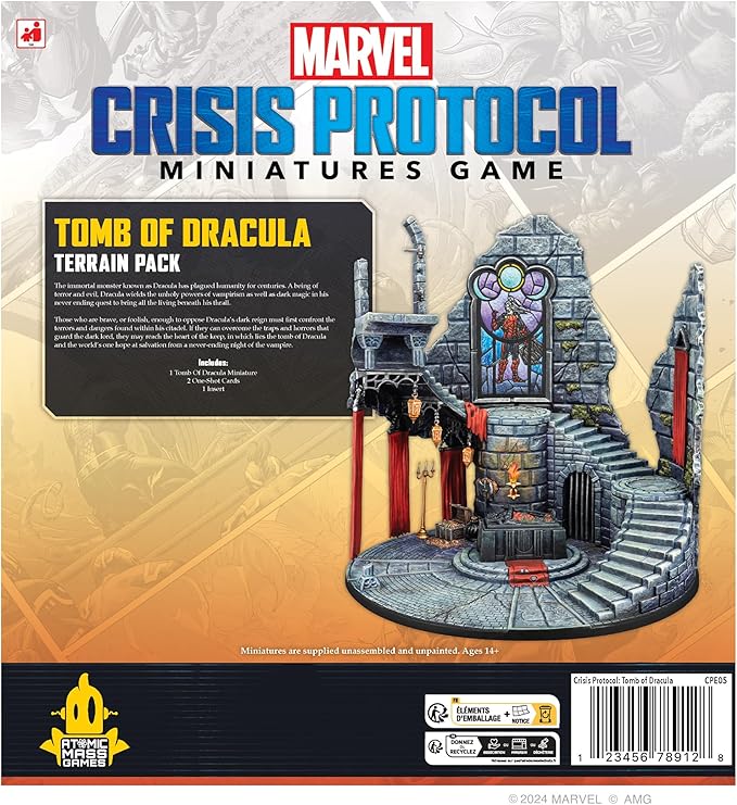 Marvel: Crisis Protocol - Tomb of Dracula Terrain Pack - Iconic Gothic Castle Piece Tabletop Superhero Game Ages 14+ 2 Players 90 Minute Playtime Made by Atomic Mass Games