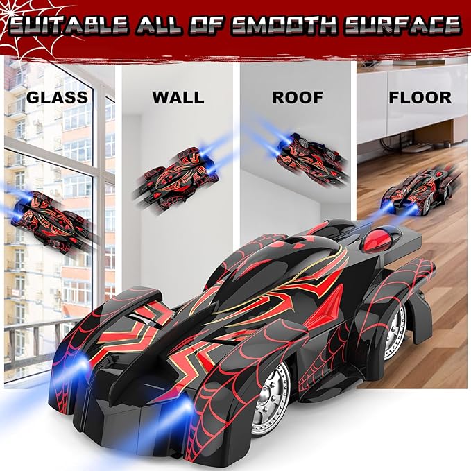 Wall Climbing Remote Control Car 360° Rotating RC Stunt Car with Headlight Rechargeable RC Cars Toys for 3 4 5 6 7 8-12 Year Old Boys Girls Kids