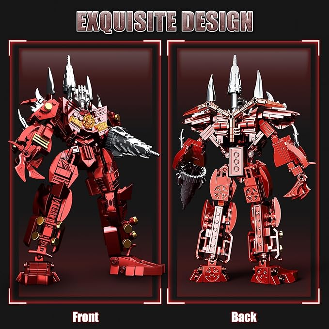 HIGH GODO Red Drill Mech Robot Building Blocks Set Toilet Upgraded TV Figure Mech Model Building Kit Cool Creative Robots Toys Gift for Teens Adults 437 Pieces