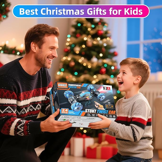 Gigilli Gesture Sensing RC Stunt Car Remote Control Car for Boys 8-12 RC Cars for Kids Twist Drift Toys with Spray Music Lights Easter Birthday Gifts Boys for Kids Ages 7 9 10 11 13 Years Old