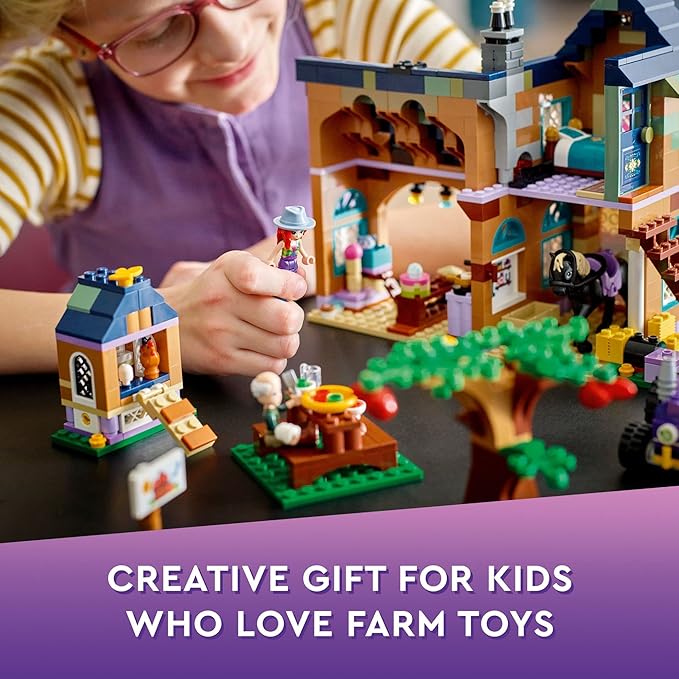 LEGO Friends Organic Farm House Set 41721 with Toy Horse Stable Tractor and Trailer Plus Animal Figures for Kids Girls and Boys Aged 7+