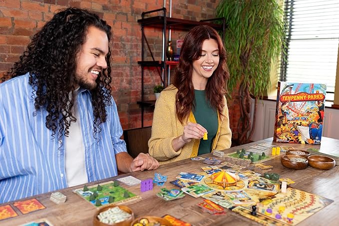 Tenpenny Parks Board Game | Build The Best Theme Park | Beautiful Amusement Park Strategy Worker Placement Family Euro Game | 45-75 Minutes for 1-4 Players Ages 14+ by Thunderworks Games