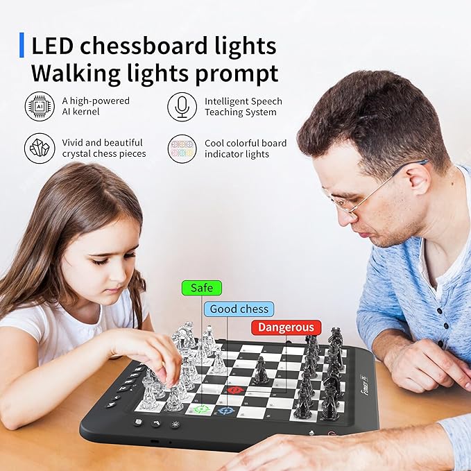 Electronic Chess Set Computer Chess Game Chess Set Board Game Electronic Chess Game for Beginners &amp Improving Chess Players Great Partner for Play and PracticeBuilt-in Battery
