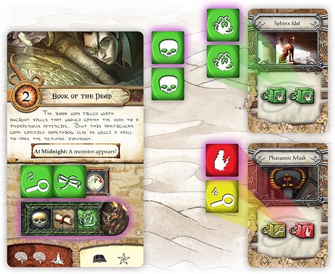 Elder Sign Omens of the Pharaoh Board Game EXPANSION - Egyptian Adventure! Cooperative Horror Mystery Game Ages 14+ 1-8 Players 1-2 Hour Playtime Made by Fantasy Flight Games