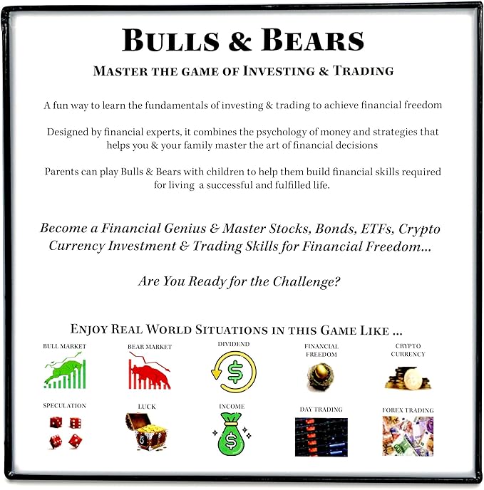 Life Sutra Bulls &amp Bears Board Game for Ages 14+  Learn Investing &amp Trading Through Play Stock Market Crypto &amp Finance Strategy Game for Teens &amp Families STEM - Approved