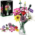Flower Building Kit 699 PCS Eternal Flower Bouquet with Peony Rose Sunflower Lily &amp More DIY Floral Arrangement Set for Home Decor Gift for Christmas Day Building Blocks for Adults &amp Ki