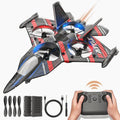 BEZGAR RC Plane | 2.4GHZ Remote Control Airplane RC Helicopter 360° Flip Fighter Jet Toy Toys for ages 8-13 with Colorful LED Navigation Lights Red