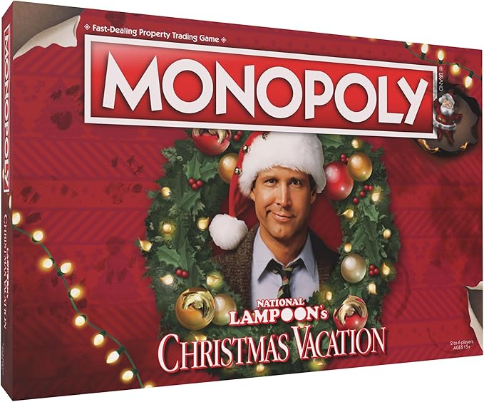 Monopoly National Lampoons Christmas Vacation Featuring Themed Tokens Squirrel Egg Nog Glass Chainsaw &amp More 2-6 Players Ages 15+ Play Time 60+ Officially Licensed National Lampoons Board G