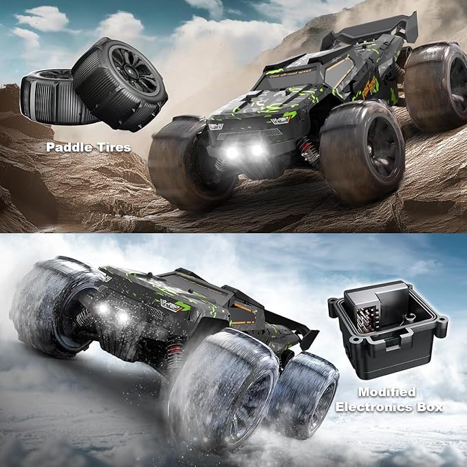 1/14 Brushless RC Cars for Adults Fast 50+ mph RC Trucks 4x4 Offroad Waterproof Electric Powered High Speed Remote Control Car Fast Extreme All Terrain RC Truggy with 3S Battery for Snow Sand