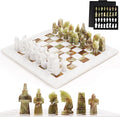 Radicaln Marble Antique Chess Set 15 Inches White and Green Handmade Chess Sets for Adults -1 Chess Board &amp 32 Chess Pieces - Board Chess Game 2 Player