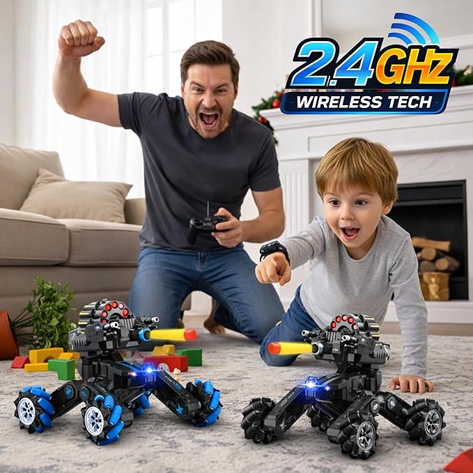 RC Tank that Shoots Gesture Sensing RC Tank 2.4GHz Battle Soft Bullets Hand Control Car Drift Remote Control Trucks for Boys &amp Girls 8-12 Remote Control Tank with Light Music
