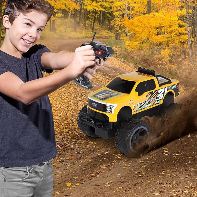NKOK RC Ford F-150 Lightning Monster Truck Rear Wheel Drive for Drifting Mastery Bouncy and Grippy Tires