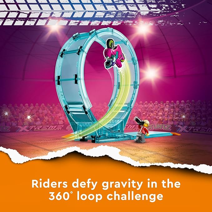 LEGO City Stuntz Ultimate Stunt Riders Challenge 60361 3in1 Stunts for 1 or 2 Player Action with 2 Flywheel-Powered Toy Motorcycles for Kids 2023 Set