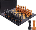 Marble Chess Set for Adults 15 Handmade Black &amp Golden Board Game with 32 Chess Pieces 2 Extra Queens &amp Storage Box Luxury Travel Game – Elegant Home Décor