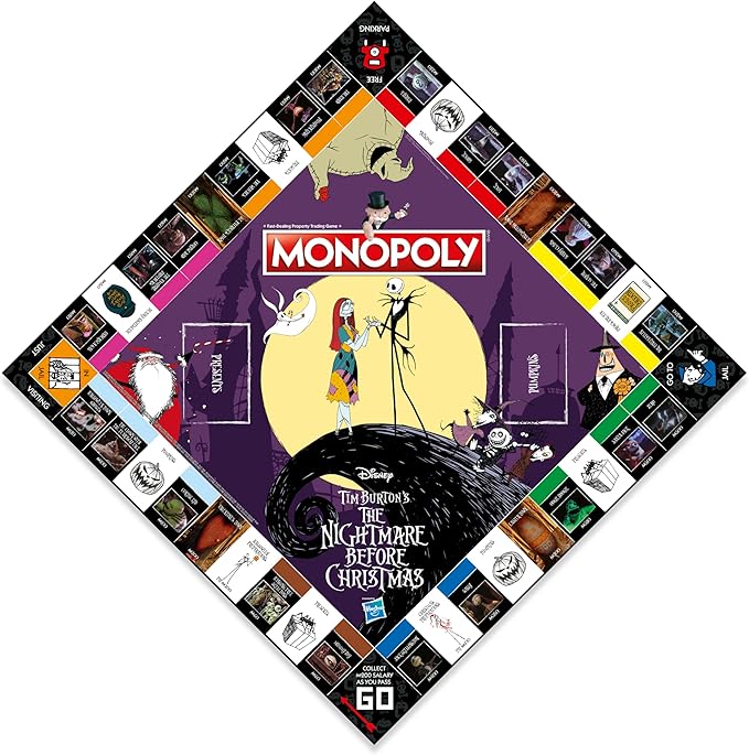 Winning moves nightmare before Christmas monopoly advances to the grave from scratch spiral hill Dr. Finkelstein's lab Jack's tower and change your way to success it's a great