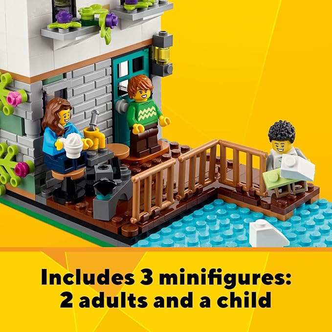 LEGO Creator 3 in 1 Cozy House Building Toys - Toy Figures &amp Pretend Play Playsets for Boys &amp Girls Ages 8+ - 3 Building Options - Gift for Birthdays - 31139