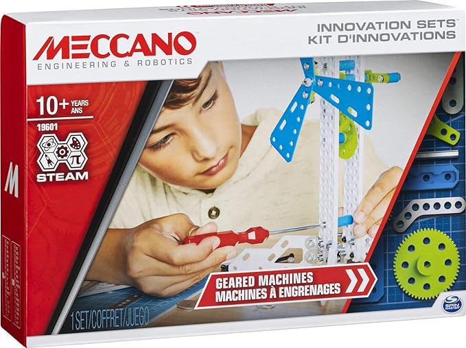 MECCANO Geared Machines S.T.E.A.M. Building Kit with Moving Parts for Ages 10 and Up