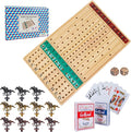 Horse Race Board Game – Thickened Wooden Chessboard with 11 Metal Horses 2 Dice &amp 2 Card Decks Family-Friendly Horse Racing Game for Kids Adults Friends &amp Strategy Game Nights