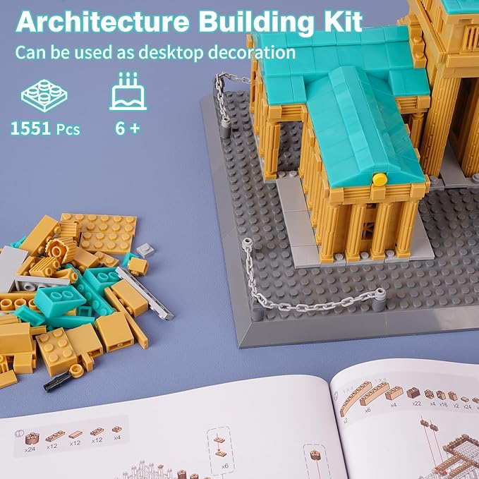 Oichy Brandenburg Gate Building Blocks Set 1551PCS Creative Toy Building Sets World Famous Architecture Model Kits Best Gift for Adults and Kids