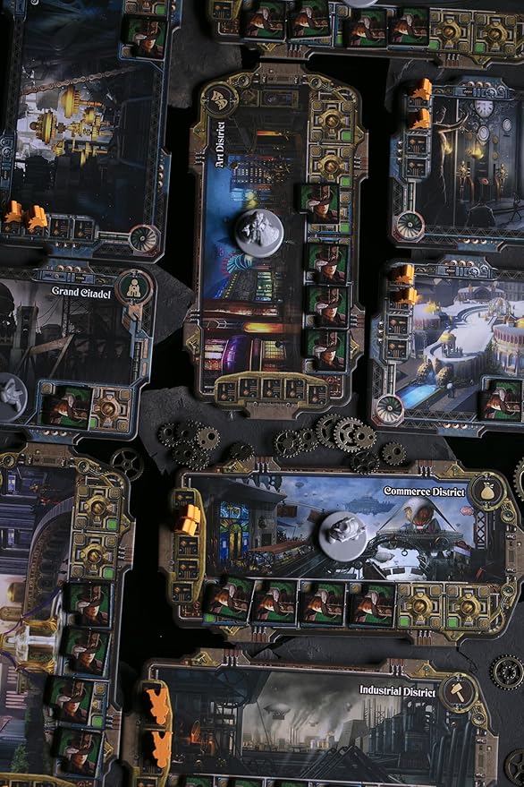 CrowD Games | City of The Great Machine Board Game | 1-4 Players | Ages 14 and up | Steampunk | One-vs-Many | Hidden Movement | Cooperative Board Games | Strategy Board Games | Playtime 45-90 min