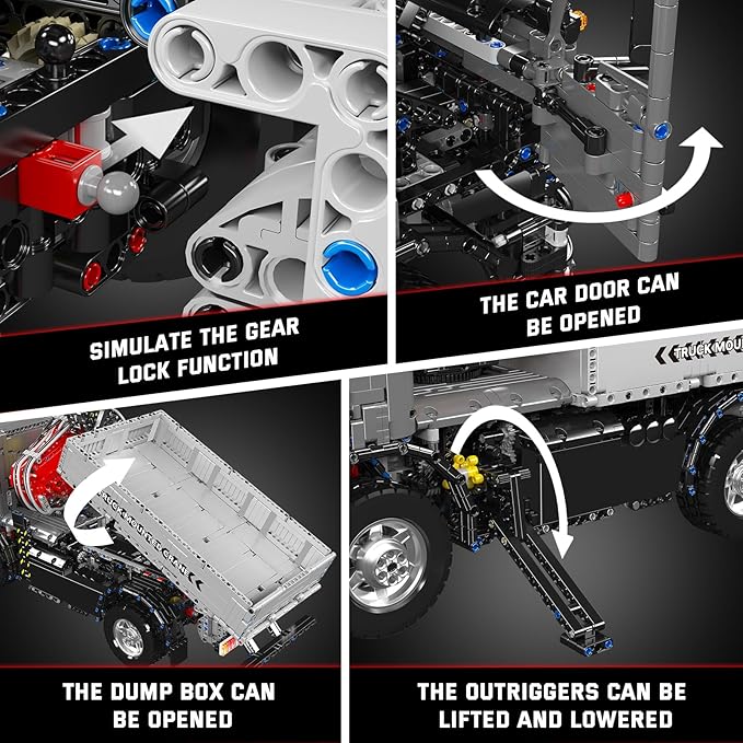 Mould King 19016 Truck Mounted Crane Building Set APP/Remote Engineering Truck Construction Kit City Mobile Crane Model Sets to Build for Age 14+/Adults Collections Enthusiasts (3767+ Pieces)