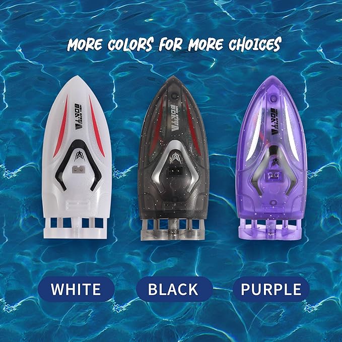 PowerTRC Mini Remote Control Boat RC Boat 360 Rotating 2.4 G Build in Rechargeable Battery Lake Swimming Pools Bathtubs Stunt Remote Control Boats