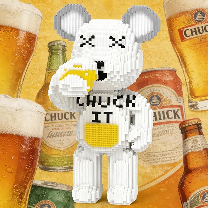 Beer Bear Building Blocks (8235 PCS) 3D Micro Animal DIY Bear Building Blocks for Adults &amp Teenager Creative Toys Ideal Gift for Family &amp Friends