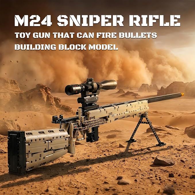 M24 Model Building Block Set 1082 Pcs Military Building Kit Gift for Adults &amp Teens