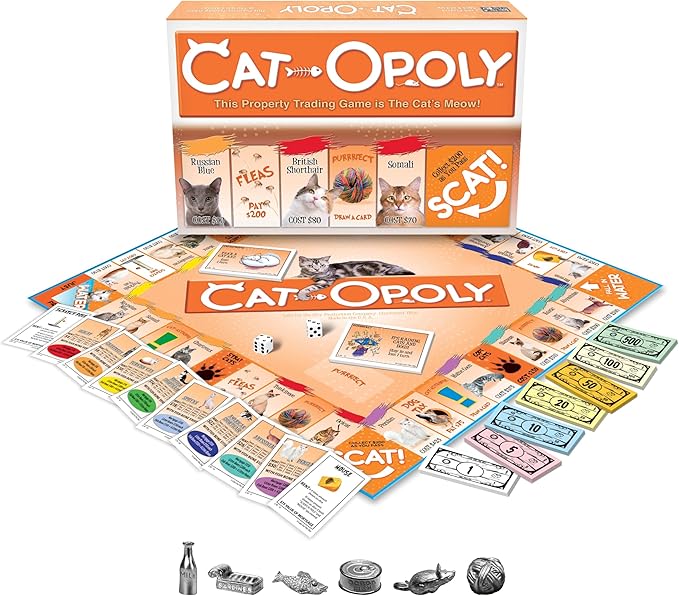 Late for the Sky CAT-opoly Cat Board Game Family Property Trading Strategy for 2-6 Players Ages 8+ Educational Breed Facts Tokens Screen-Free Fun
