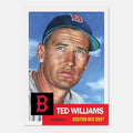 TED WILLIAMS TOPPS LIVING SET 2018 BASEBALL CARD #55 BOSTON RED SOX WITH FACSIMILE SIGNATURE + TOPLOADER