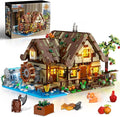 Wood Cabin Building Set with Light 2570 PCS Wooden Forest House Mini Building Block Toy with Waterwheel Pond Animals Big House Construction Model for Adults Teens Kids Boys Girls 10-12+