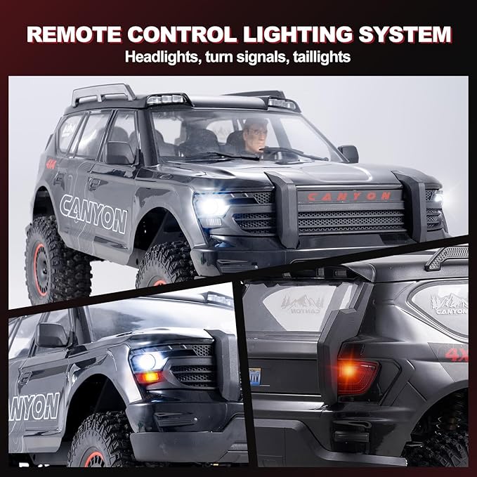 FMS 1/10 Canyon RC Crawler FCX10 RC Rock Crawler with Lighting Hobby Grade Offroad RC Car for Adults RS Need to Complete