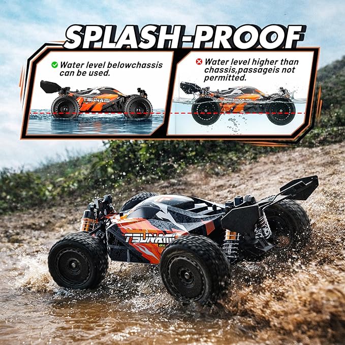 RC Cars 1:18 High-Speed RC Off-Road Truck for Adults &amp Boys36KM/H RC Car with Metal Drivetrain Dual Rechargeable Batteries Splash-Proof Electronics Portable Remote Control Car for Outdoor Fun