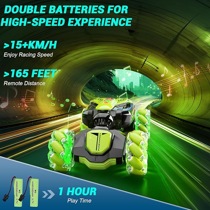 Gesture Sensing Remote Control Stunt Car - Boys Toys Age 6-8-12 4WD Hand Controlled RC Twist Car with Light &amp Music Cool Birthday Presents and Ideas Gifts for Kids Age 3 4 5 6 7 9 10 11 12 Years