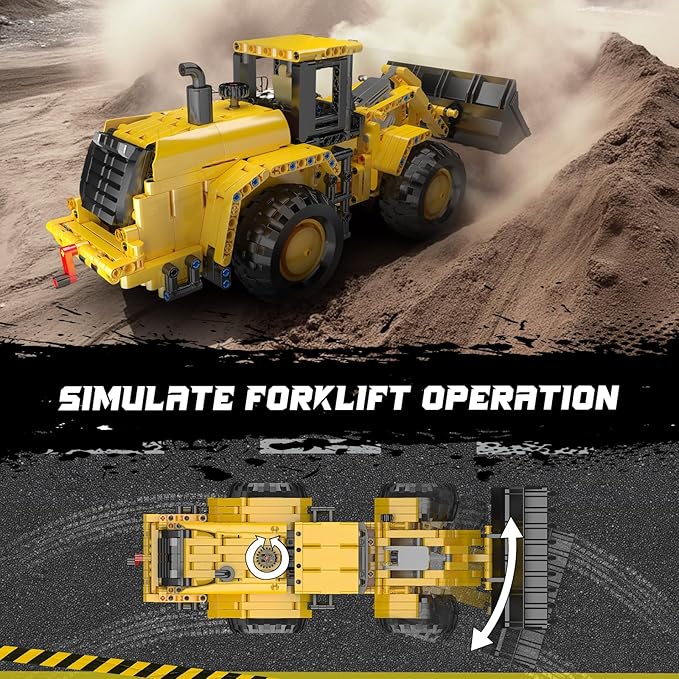 Mould King 17084 Wheel Loader Construction Toy Buildable Bulldozer Construction Vehicle Building Set Realistic Loading Shovel for Adult (910 PCS)