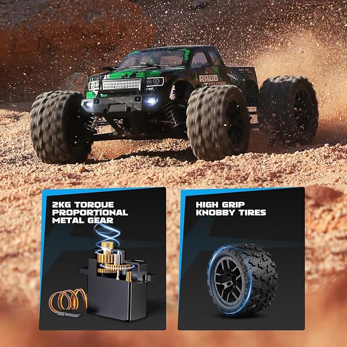 HAIBOXING 1:18 Scale All Terrain RC Car 18859 36 KPH High Speed 4WD Electric Vehicle with 2.4 GHz Remote Control 4X4 Waterproof Off-Road Truck with Two Rechargeable Batteries
