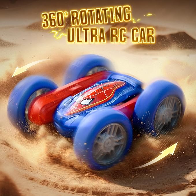 V996 Spider Remote Control Car RC Cars with Double Sided 360° Flip 4WD Rechargeable Stunt Car Indoor Outdoor Toys for Boys 4 5 6 7 8 9 10 11 12 Birthday for Kids Age 4-12