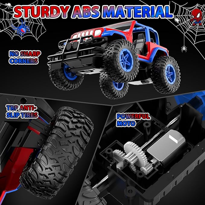 NQD Spider Remote Control Car for Kids RC Car for Boys 2.4Ghz Off Road RC Trucks All Terrain SUV Jeep Toy for Birthday for Kids 3-8 Years Old