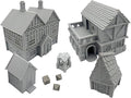 Paintable Tabletop Miniature Little Town Building Terrains - 18mm Scale Dioramas Building Set Scenery with Medieval Architecture Style by HAUTICO (HVillageHouses4-1)