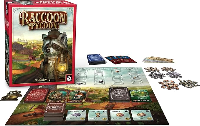 Raccoon Tycoon - Gateway Strategy Board Game for Adults and Family | Fast Fun Economic and Set-Collecting Competitive Game | 2-5 Players | Ages 8 and Up | 60-90 Minutes | by Forbidden Games